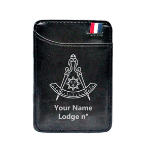 Past Master Blue Lodge California Regulation Wallet - Black & Brown - Bricks Masons