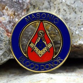 Master Mason Blue Lodge Lapel Pin - BLOOD DONOR - Bricks Masons