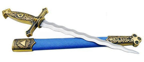Square Compass Masonic Sword Knife Snake Flaming Blade Blue 13.6" - Bricks Masons