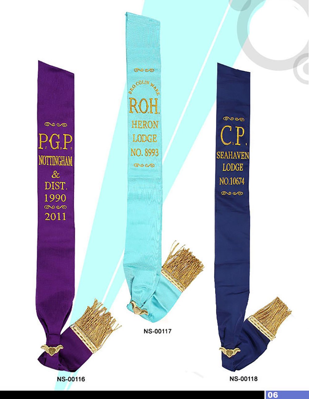 Royal Antediluvian Order of Buffaloes RAOB - Sashes - Bricks Masons