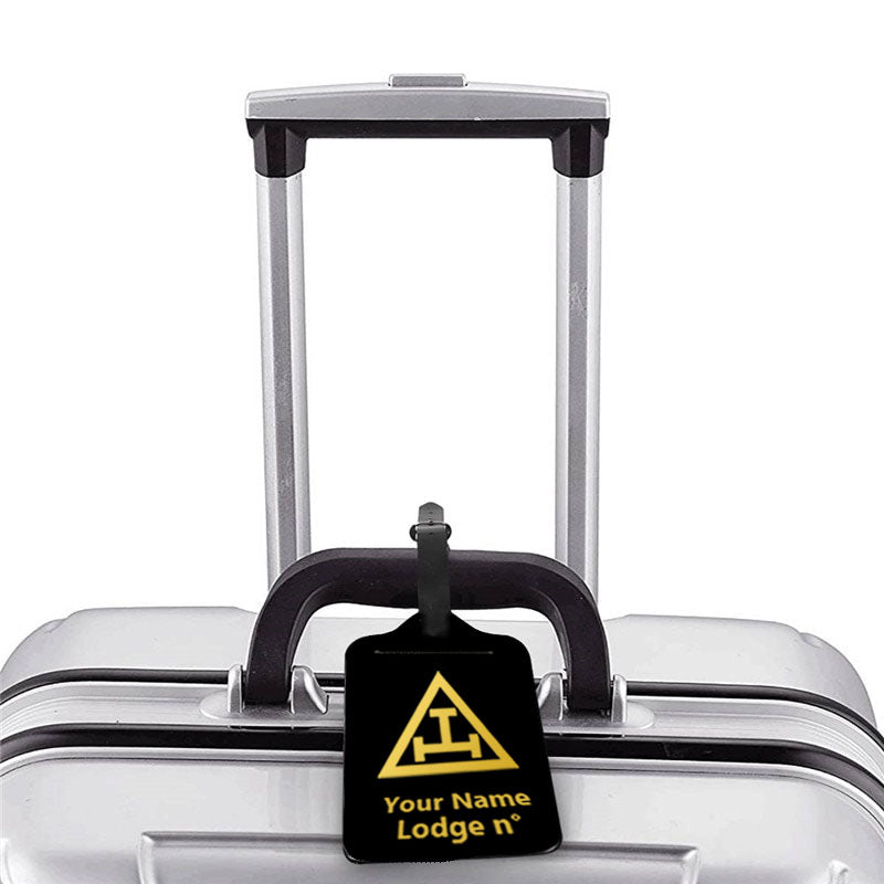 Royal Arch Chapter Luggage Tag - Black Leather - Bricks Masons