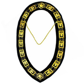 32nd Degree Scottish Rite Chain Collar - Wings Down Gold Plated on Black Velvet - Bricks Masons