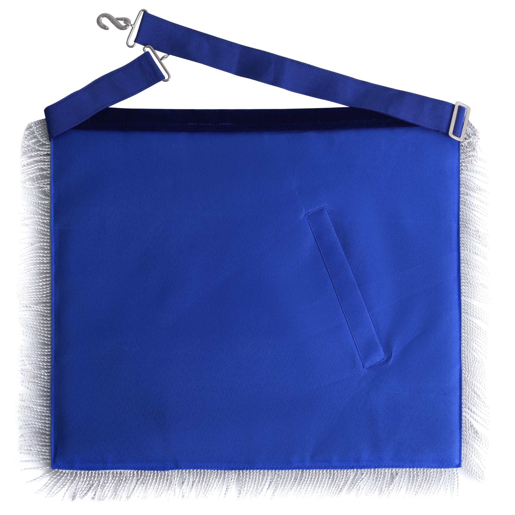 Senior Deacon Blue Lodge Officer Apron - Navy Blue Velvet With Fringe & Side Tabs - Bricks Masons