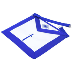 Tyler Blue Lodge Officer Apron - Machine Embroidery - Bricks Masons